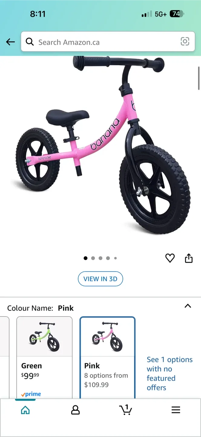 Banana Balance Bike - Pink, Ages 2-5 image indicator(2)