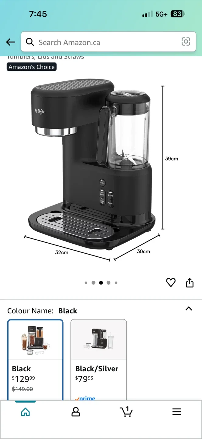 Mr. Coffee Frappe Iced + Hot Coffeemaker & Blender image indicator(2)