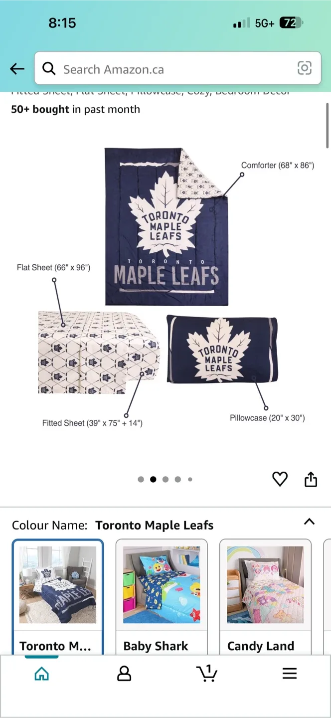 Toronto Maple Leafs Twin Size Bedding Set image indicator(2)