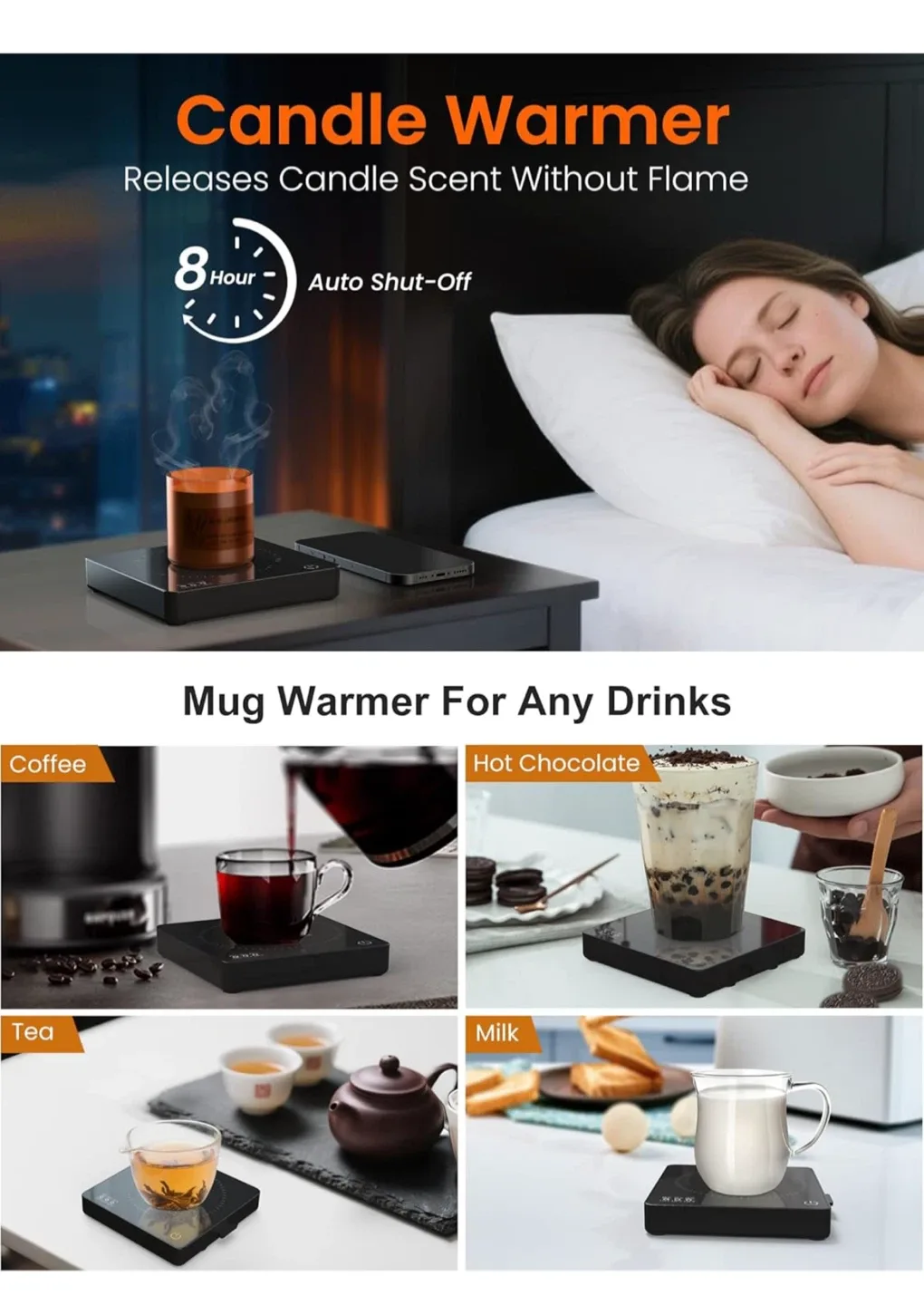 Coffee Mug Warmer with 15W Fast Wireless Charger image indicator(8)