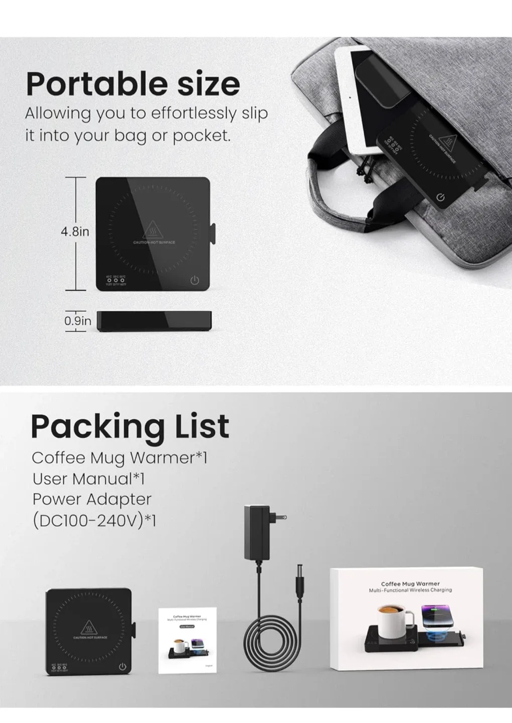 Coffee Mug Warmer with 15W Fast Wireless Charger image indicator(9)