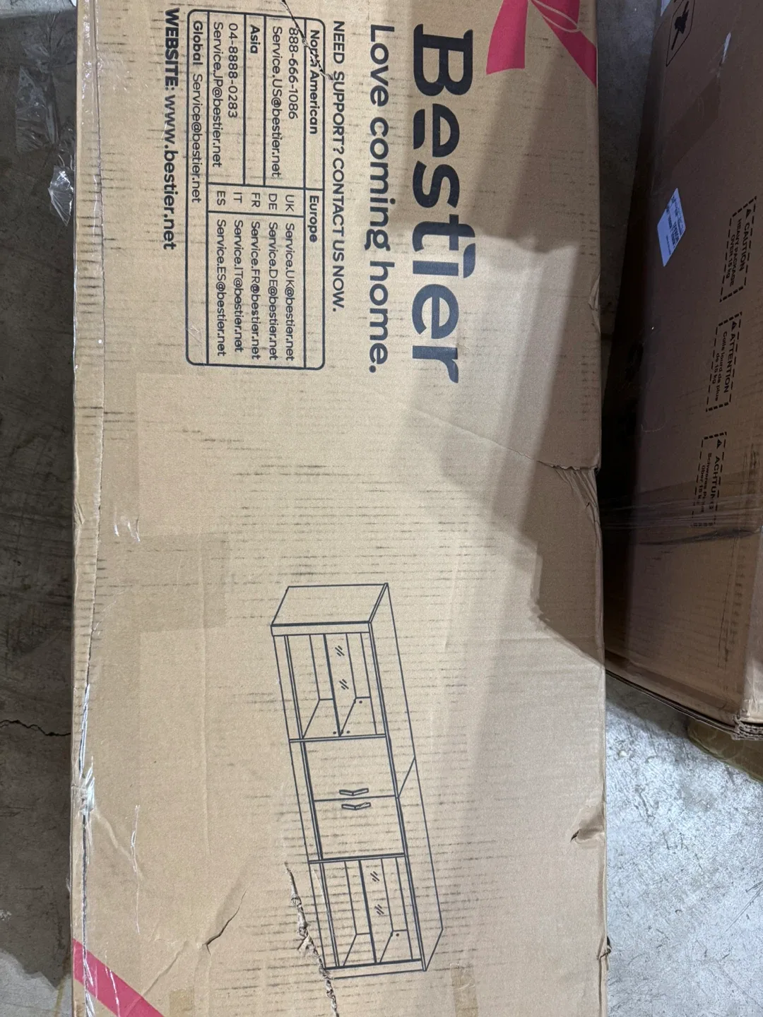 Bestier 70" Black Led TV Stand - New in Box image indicator(3)