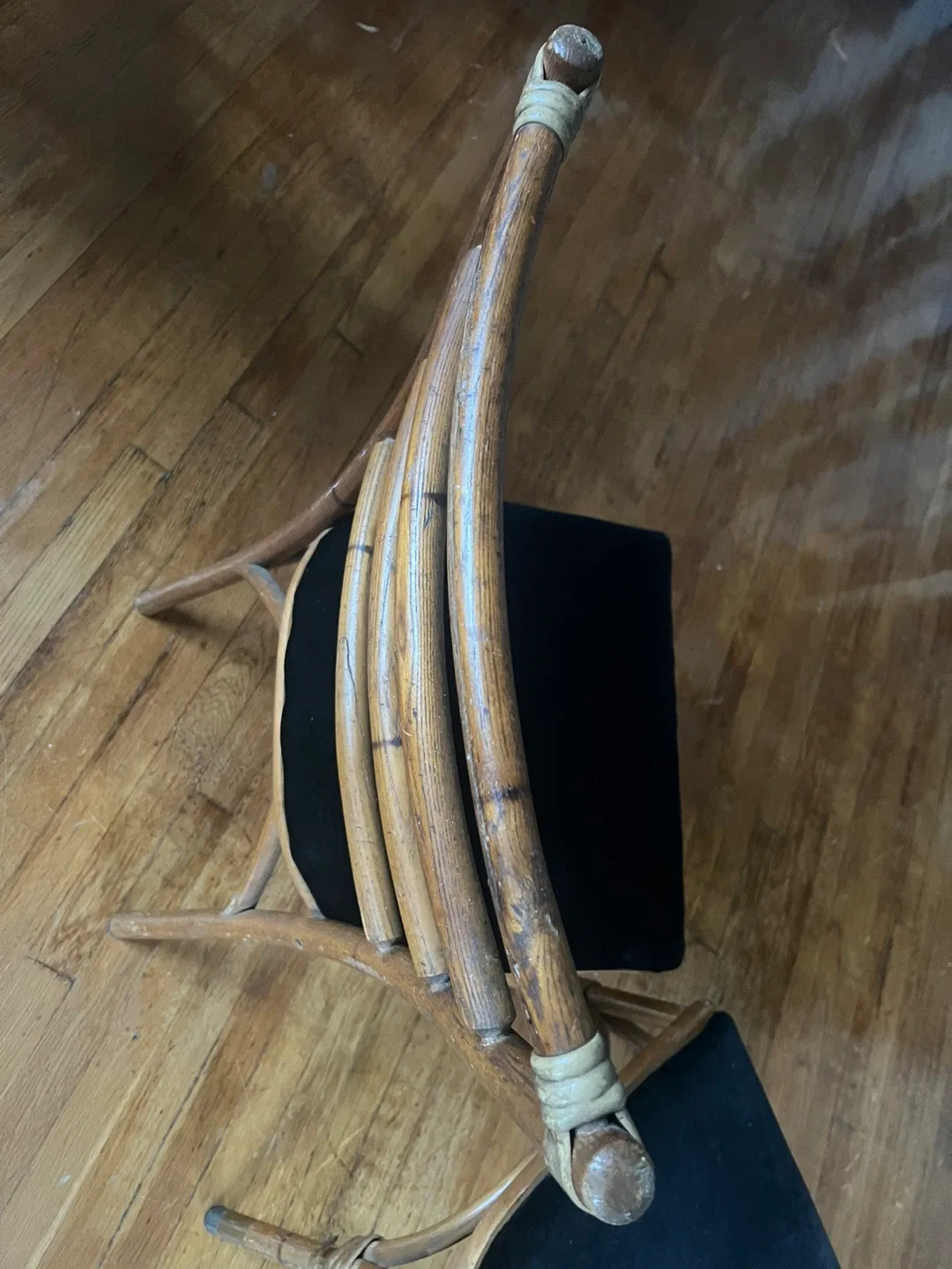 Set of 2 Bamboo Chairs with Black Velvet Seats image indicator(5)