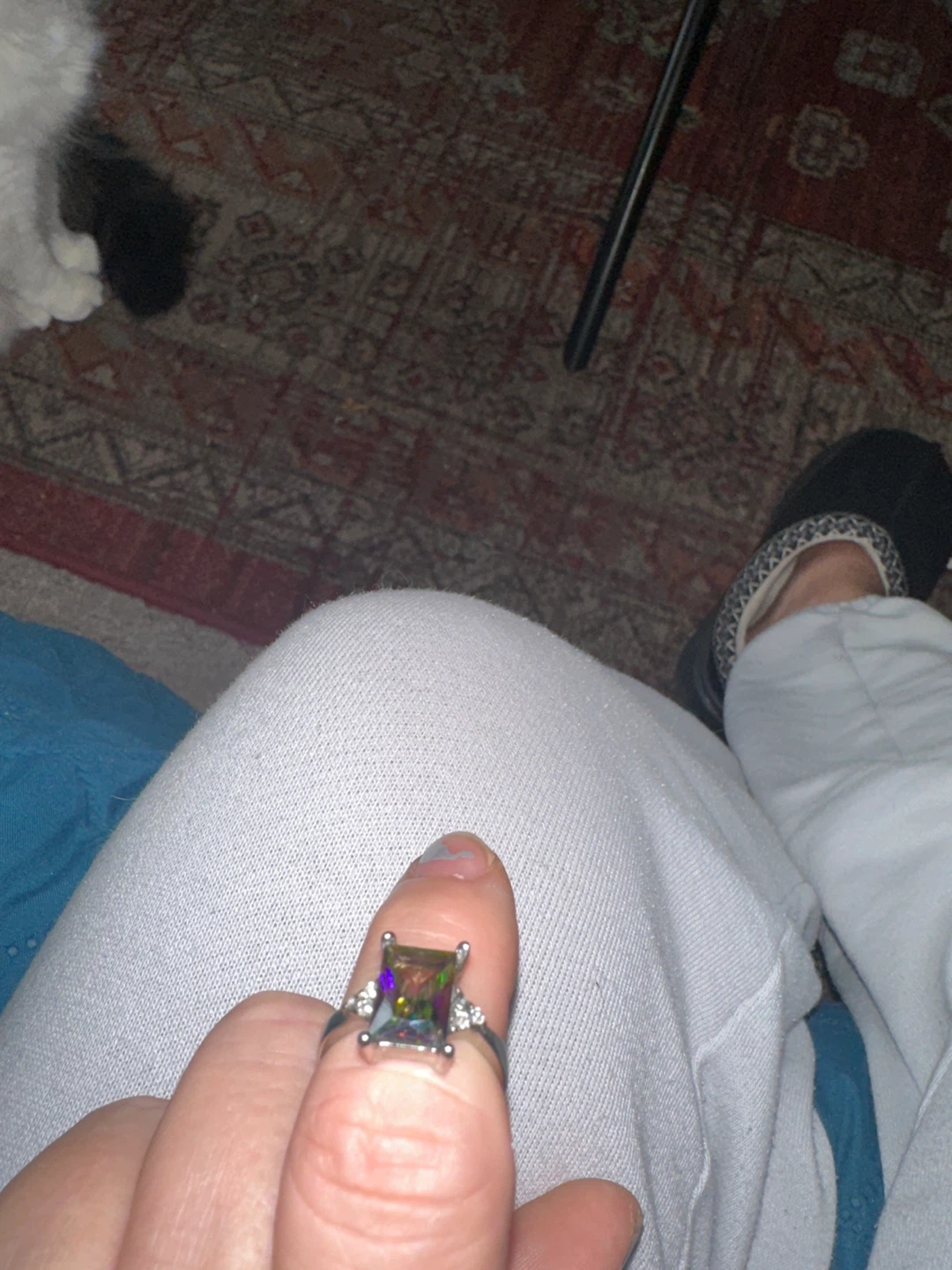 Silver Ring with Rectangular Stone