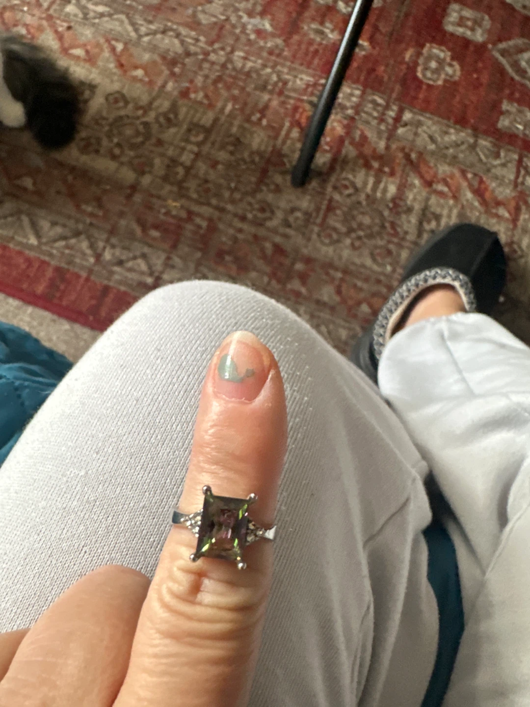 Silver Ring with Rectangular Stone - photo 2