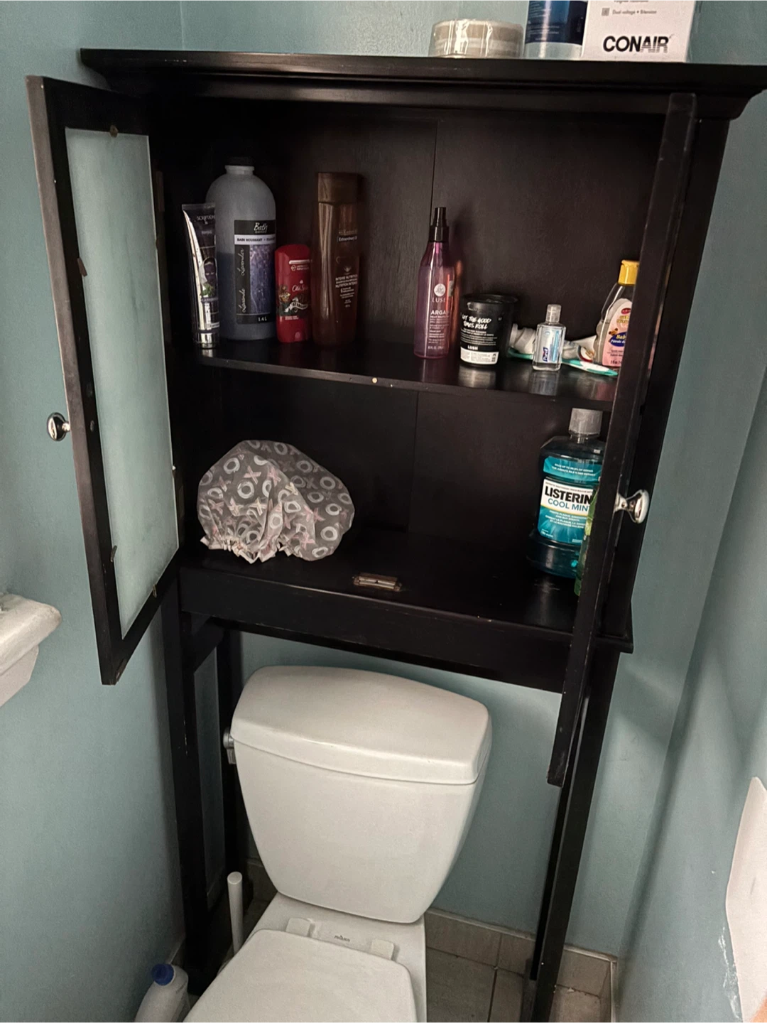 Black Over-the-Toilet Storage Cabinet - photo 3