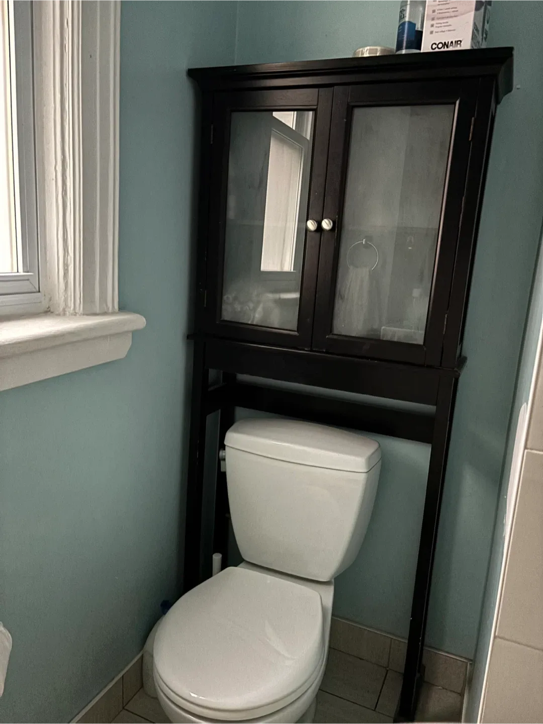 Black Over-the-Toilet Storage Cabinet