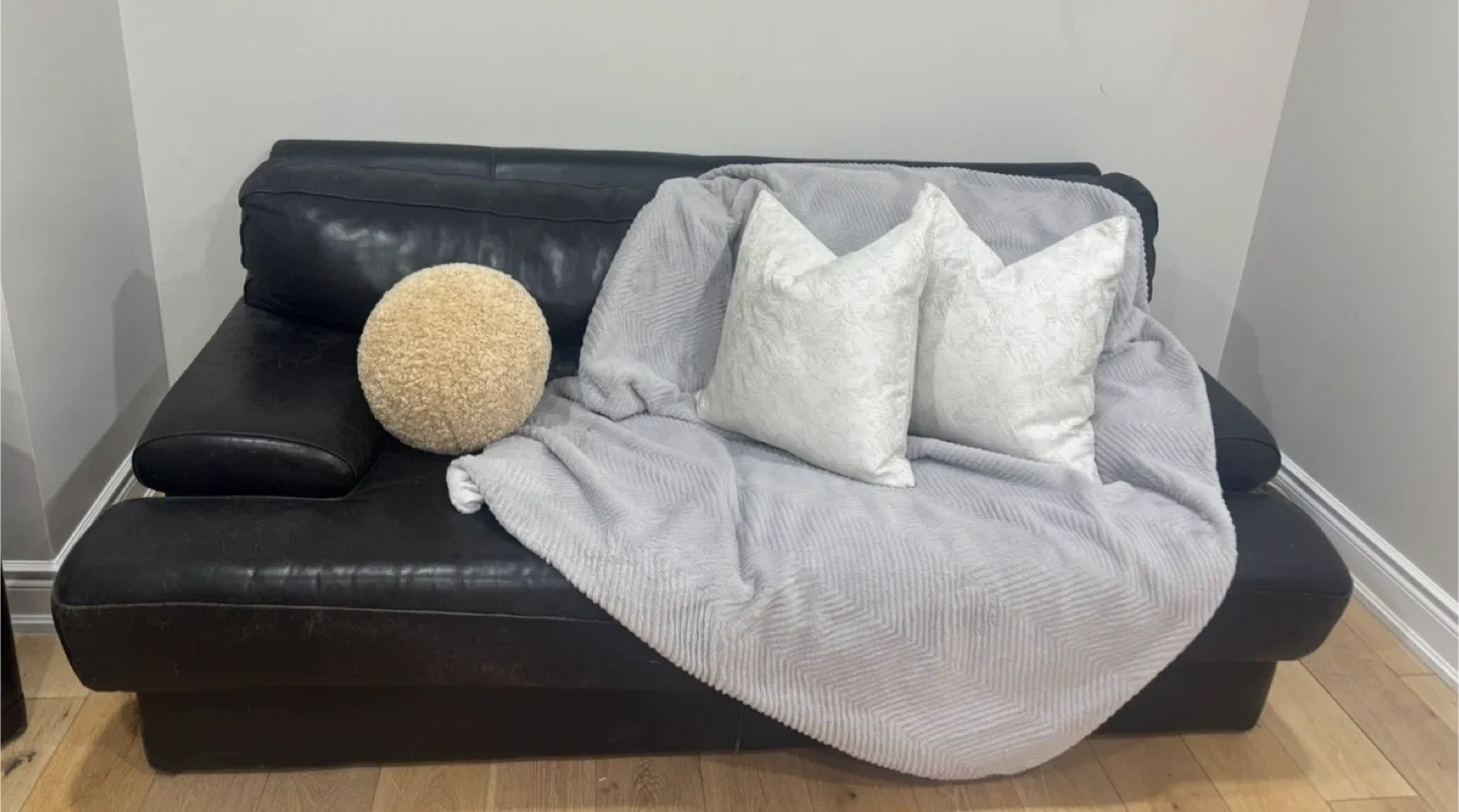 Free Black Leather Sofa