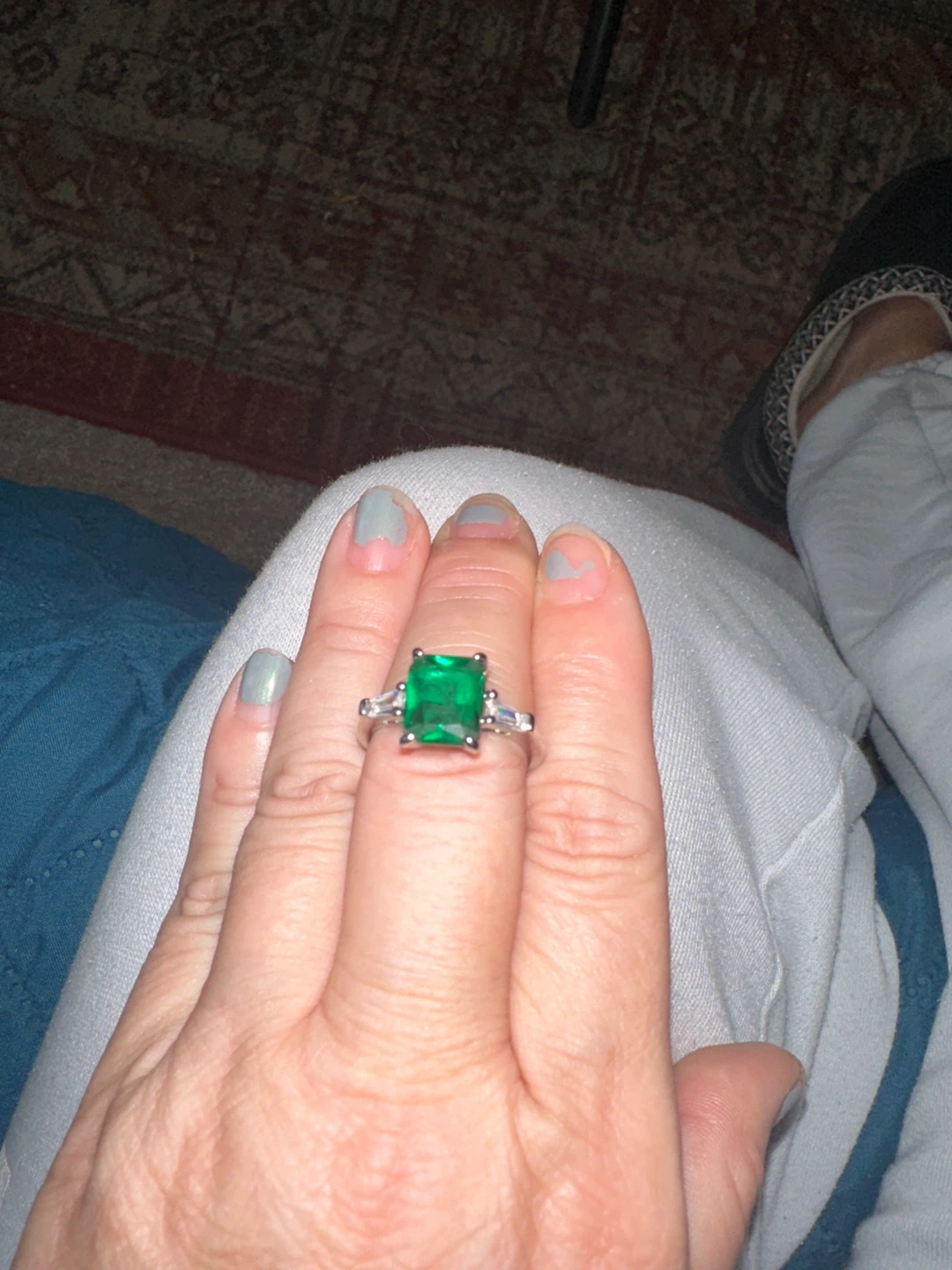 Emerald Cut Green Gem Ring
