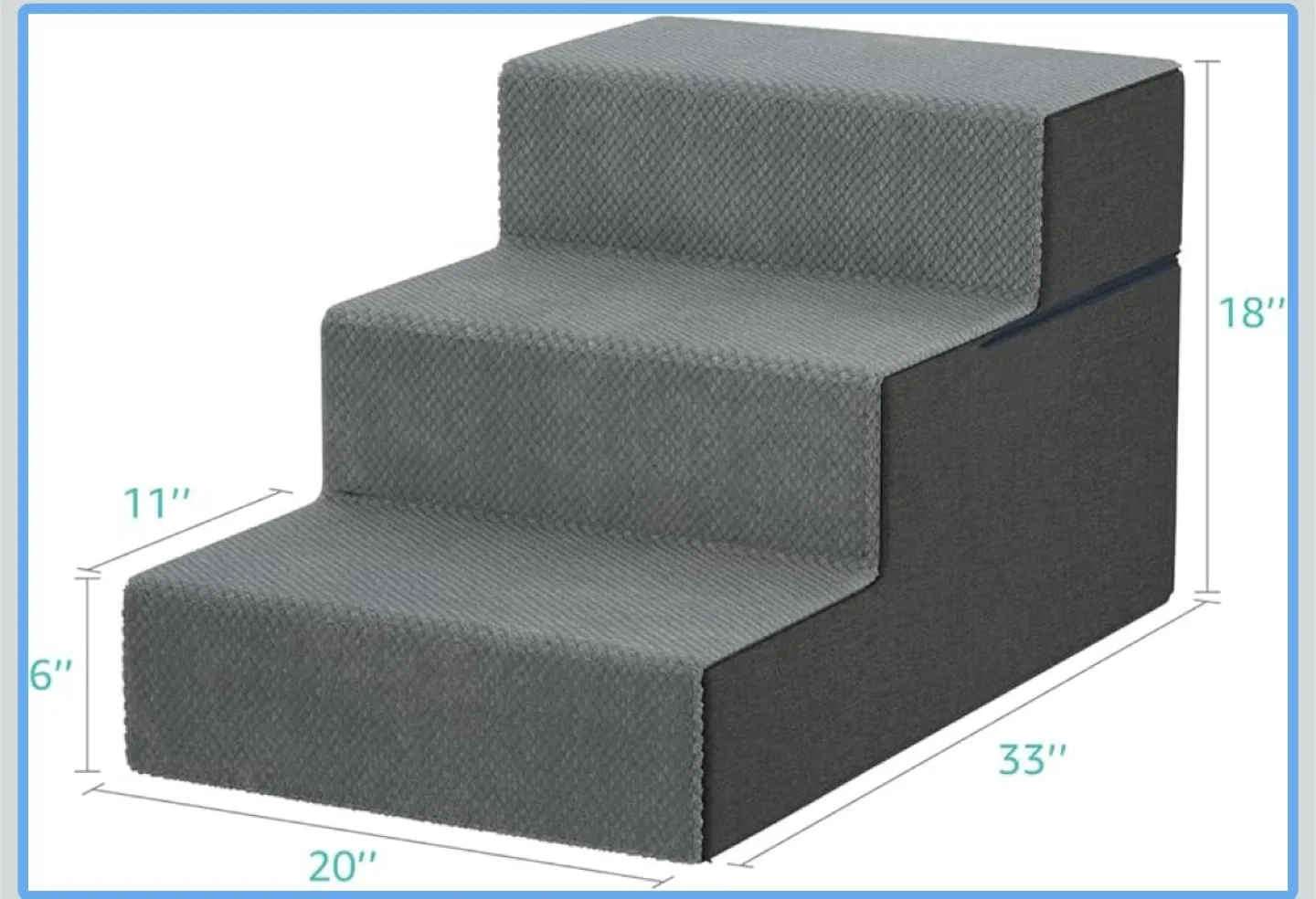 3-Step Pet Stairs - Gray
