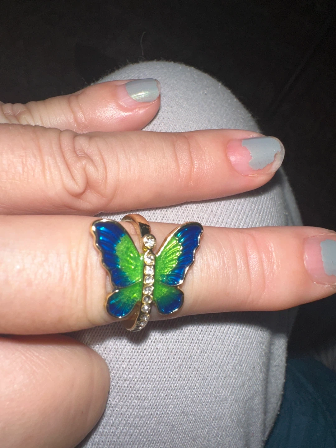 Butterfly Ring - Blue & Green