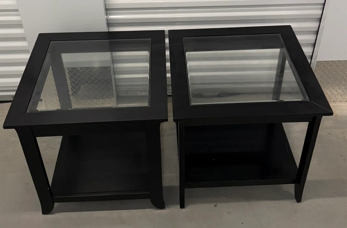 Black Glass-Top End Tables (Set of 2) image indicator(2)