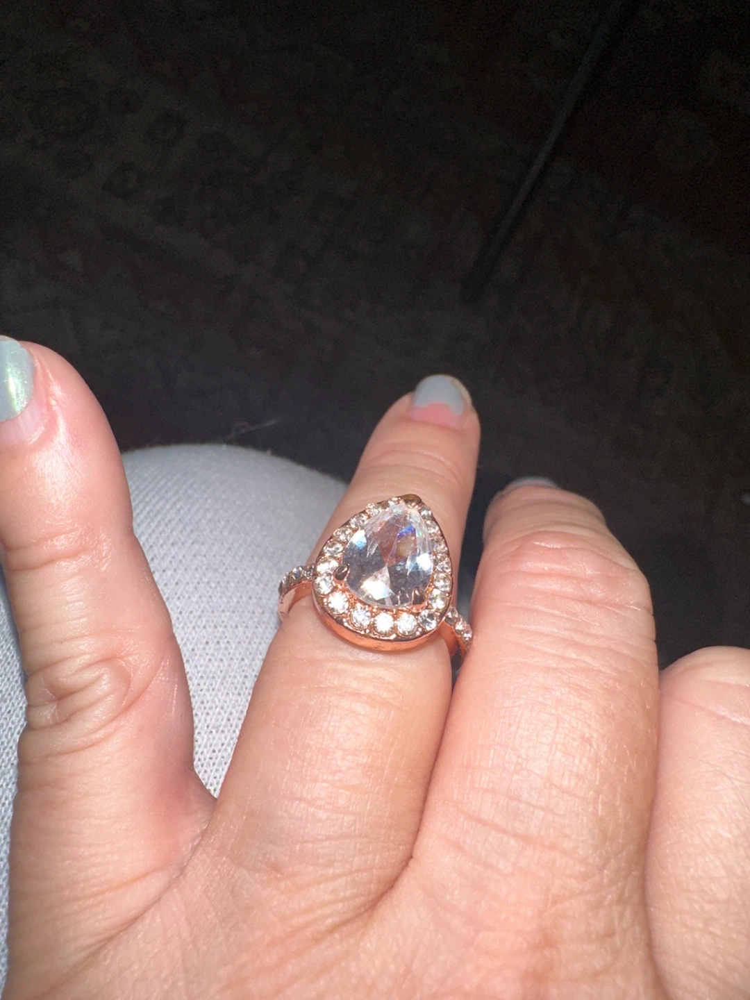 Rose Gold Ring - Teardrop