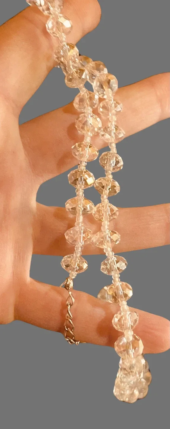 Beaded Crystal Necklace 16” long image indicator(3)