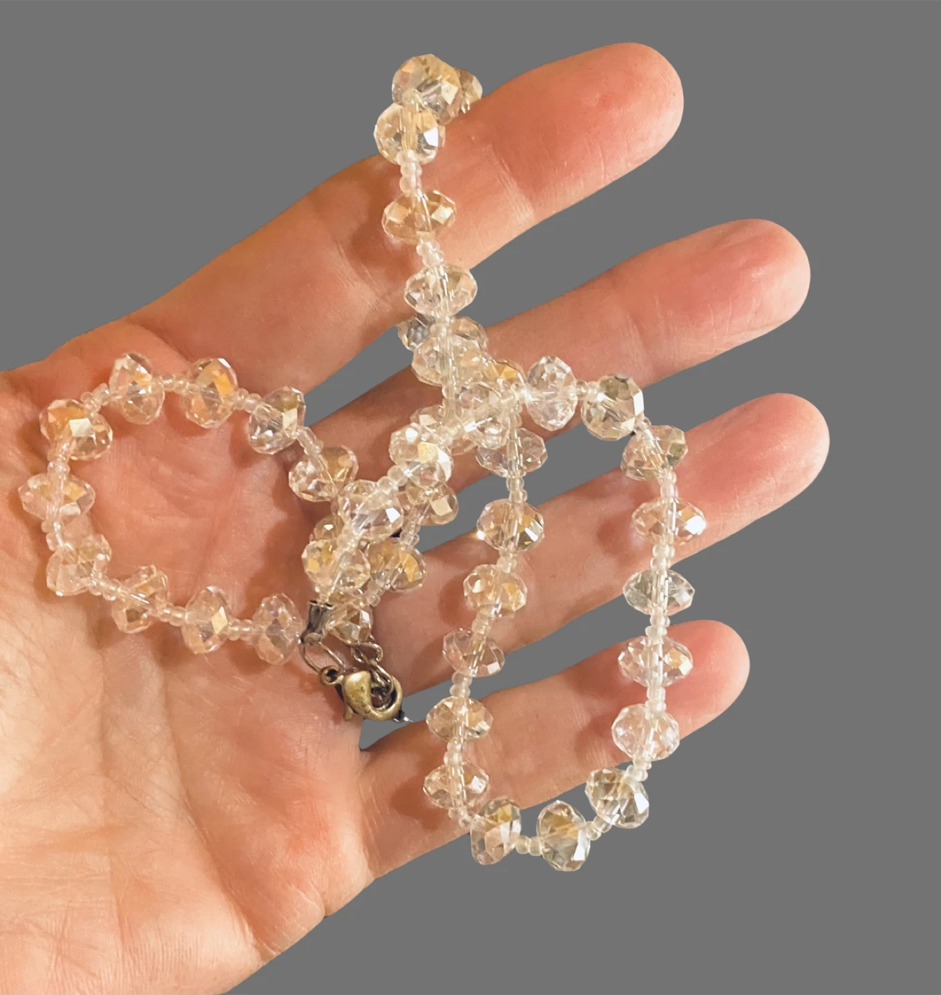 Beaded Crystal Necklace 16” long - photo 4