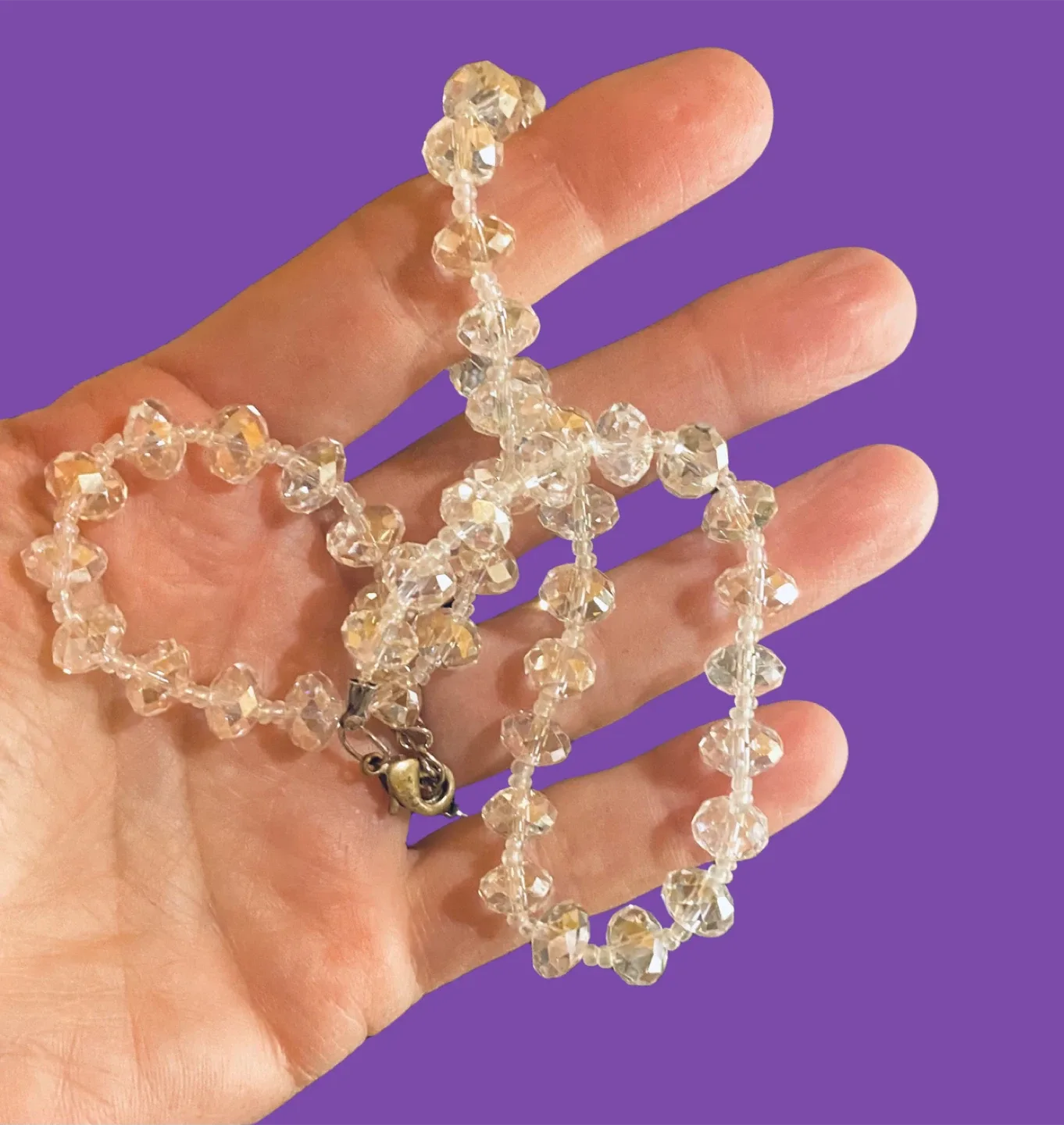 Beaded Crystal Necklace 16” long image indicator(8)