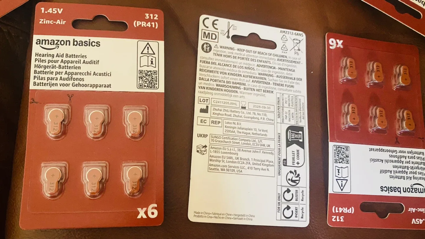 72 Each!!!!Amazon Basics Hearing Aid Batteries Size 312 image indicator(2)