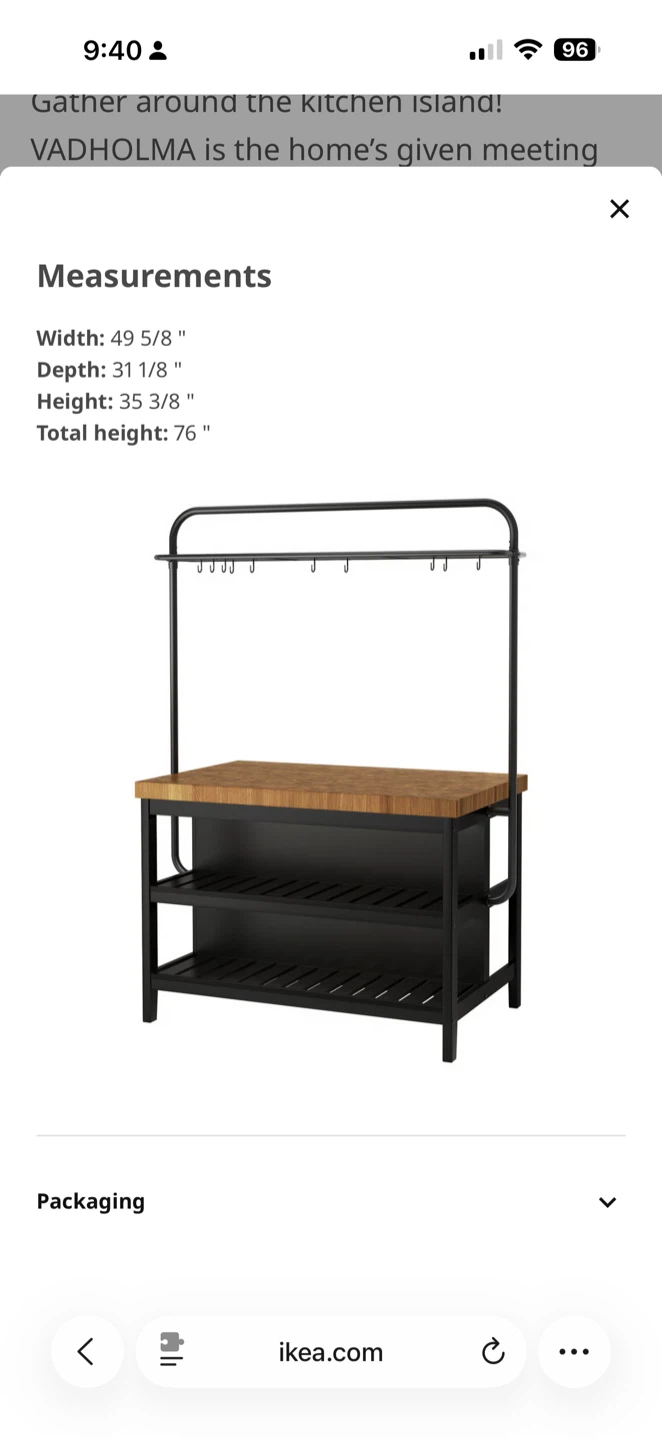 IKEA VADHOLMA Kitchen Island available ASAP