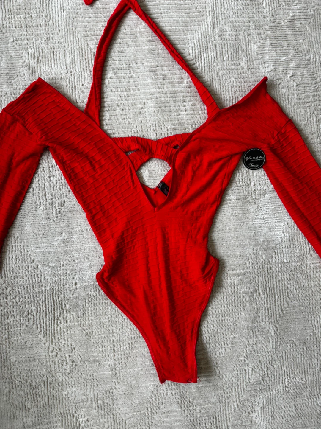 Vixen Red Long Sleeve Bodysuit