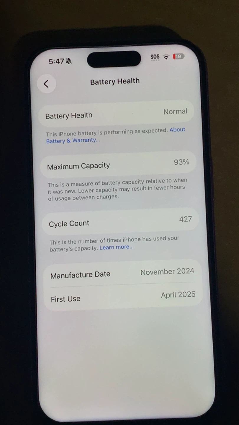 Pink iPhone - Battery Health 93% - photo 3