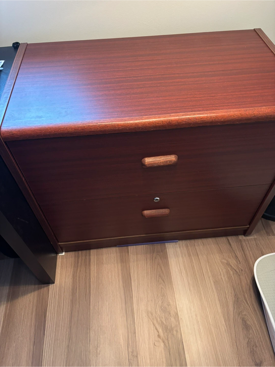 Wooden Two-Drawer Filing Cabinet