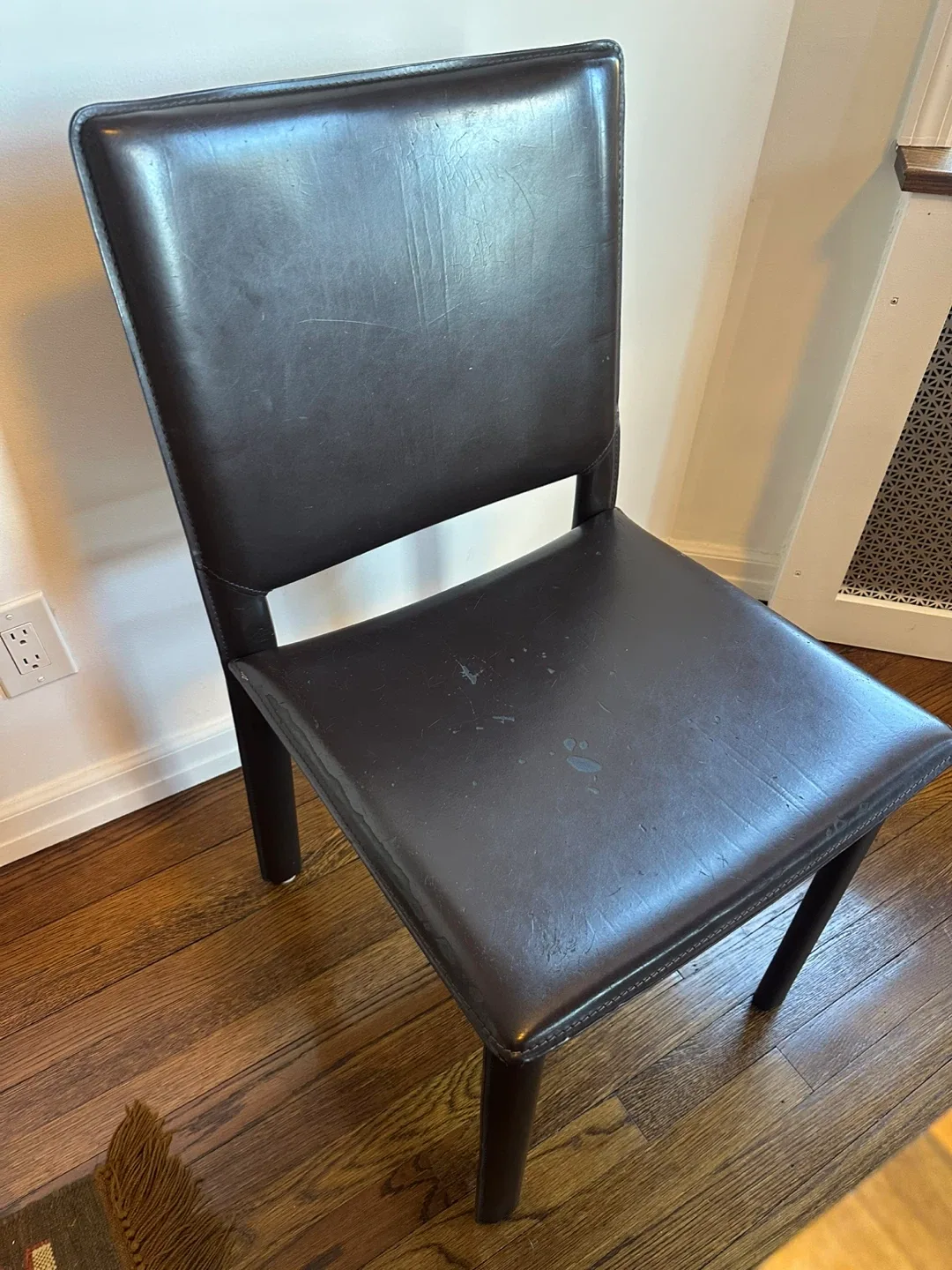 Brown Room & Board Leather Dining Chairs - Set of six