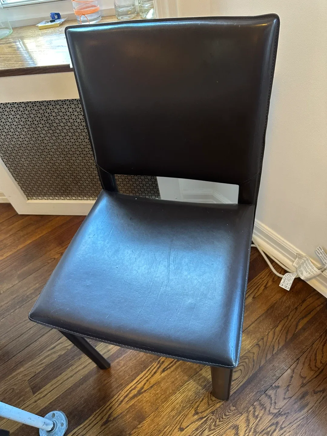 Brown Room & Board Leather Dining Chairs - Set of six image indicator(2)