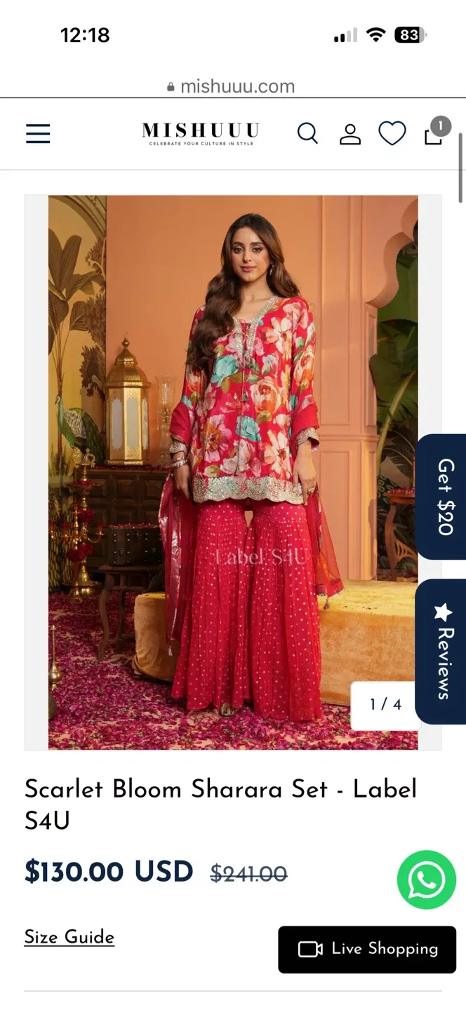 Scarlet Bloom Sharara Set - Label S4U