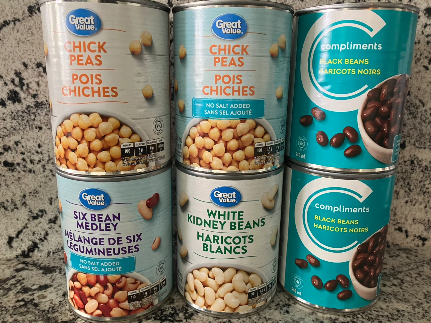 Assorted Canned Beans - Chick Peas, Black Beans, More