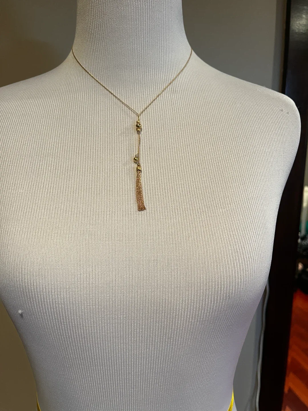 18k Gold Tassel Necklace from Italy image indicator(3)