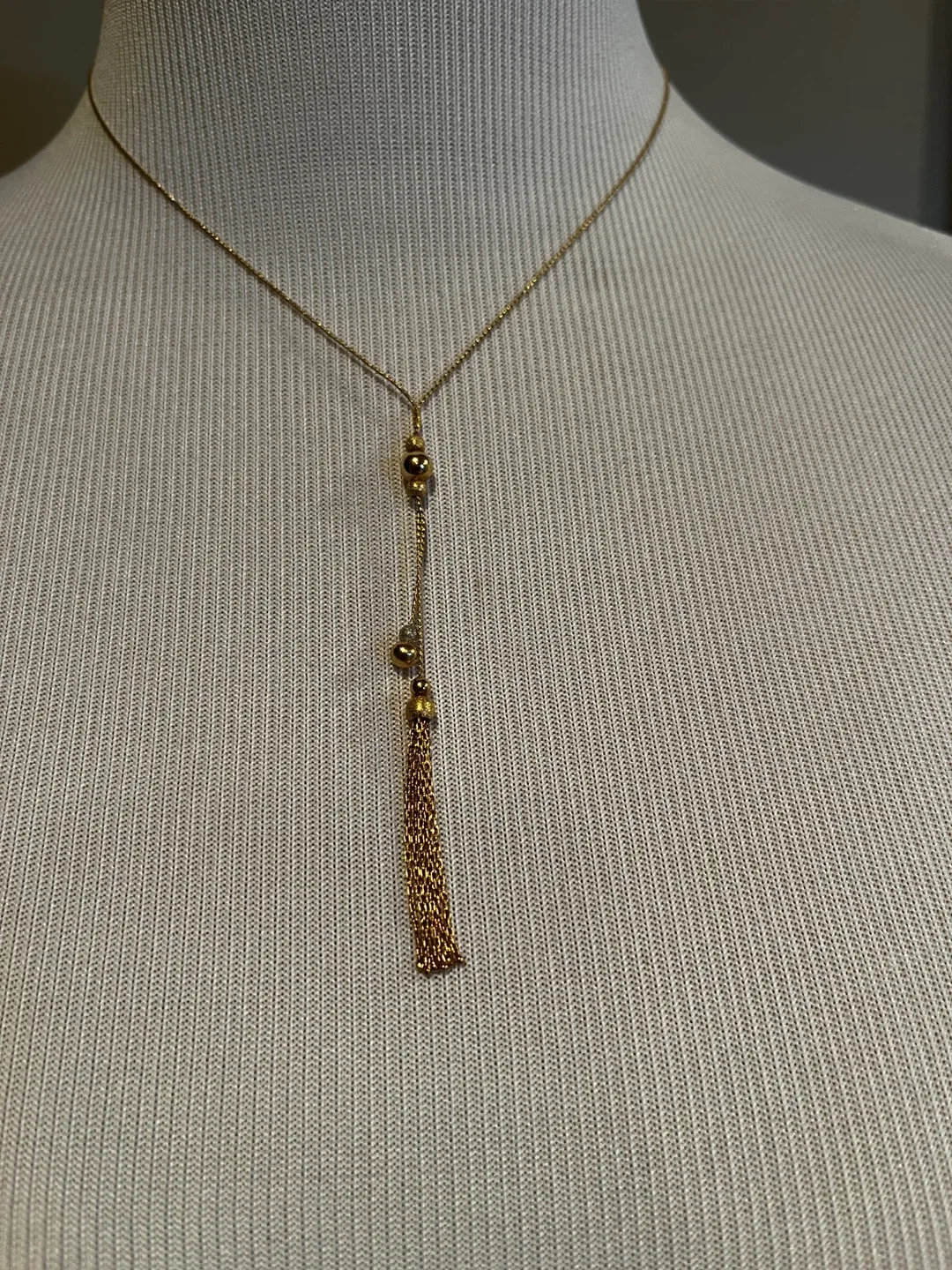 18k Gold Tassel Necklace from Italy