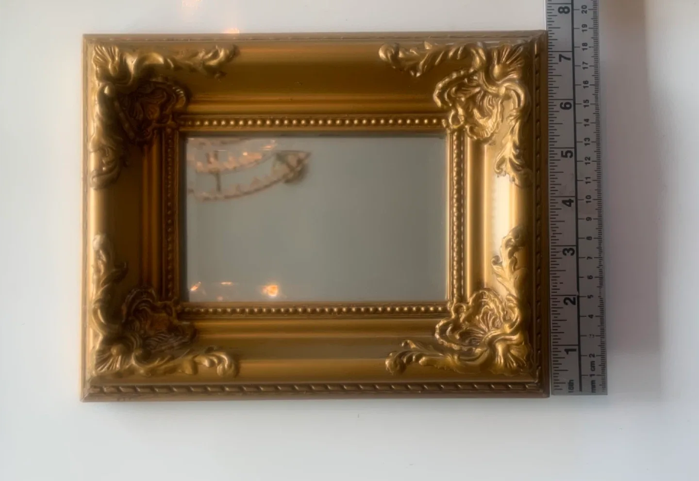 Ornate Gold Framed Mirror 9”x7.5” image indicator(3)