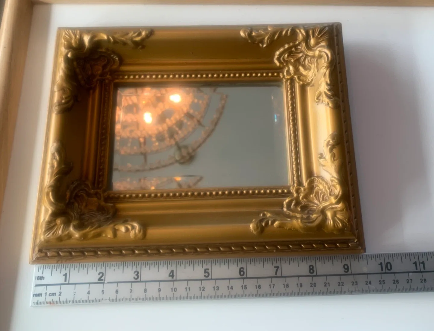 Ornate Gold Framed Mirror 9”x7.5” image indicator(4)
