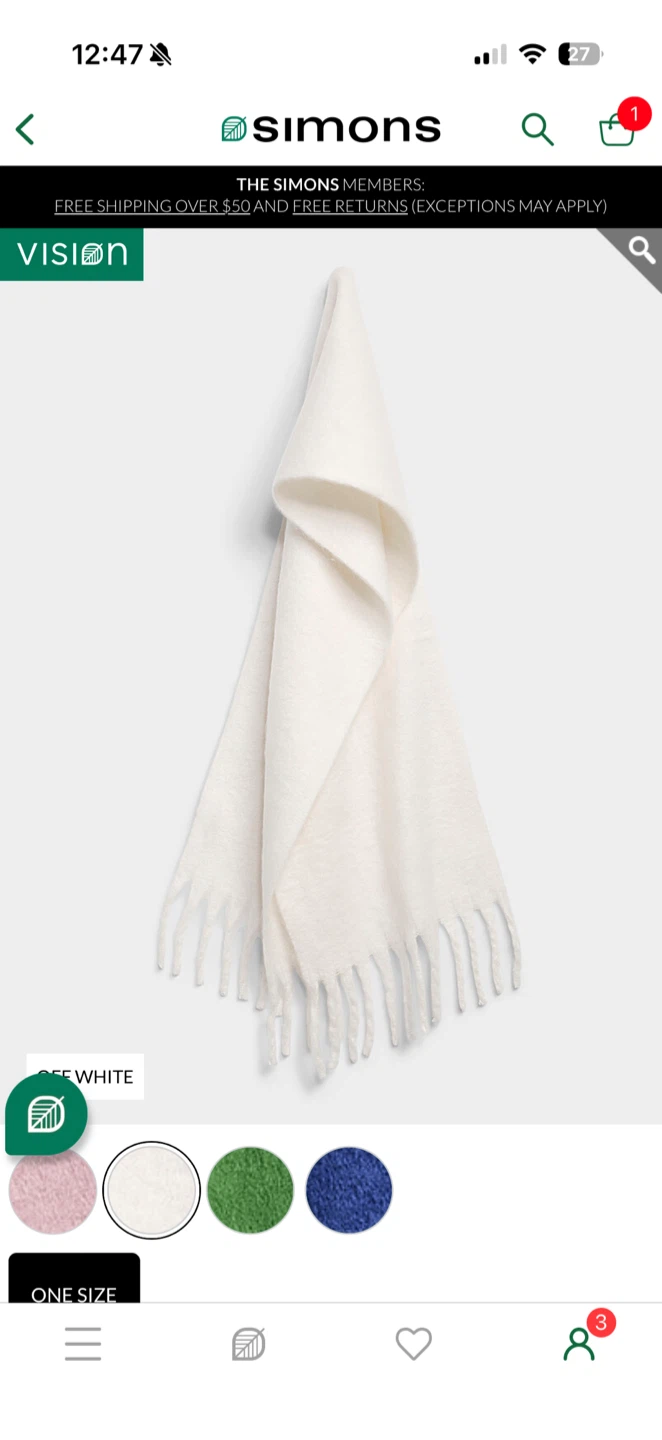 Simons Fringed Fluffy Scarf - Off White