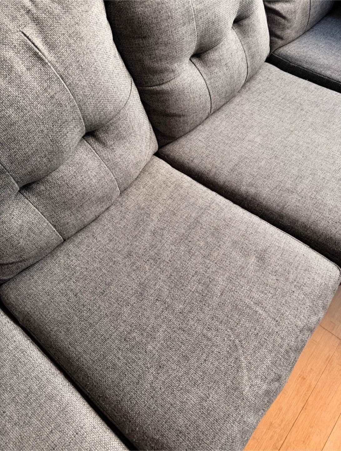 (ASK ME ABOUT DELIVERY) Charcoal Grey Sectional Couch image indicator(4)