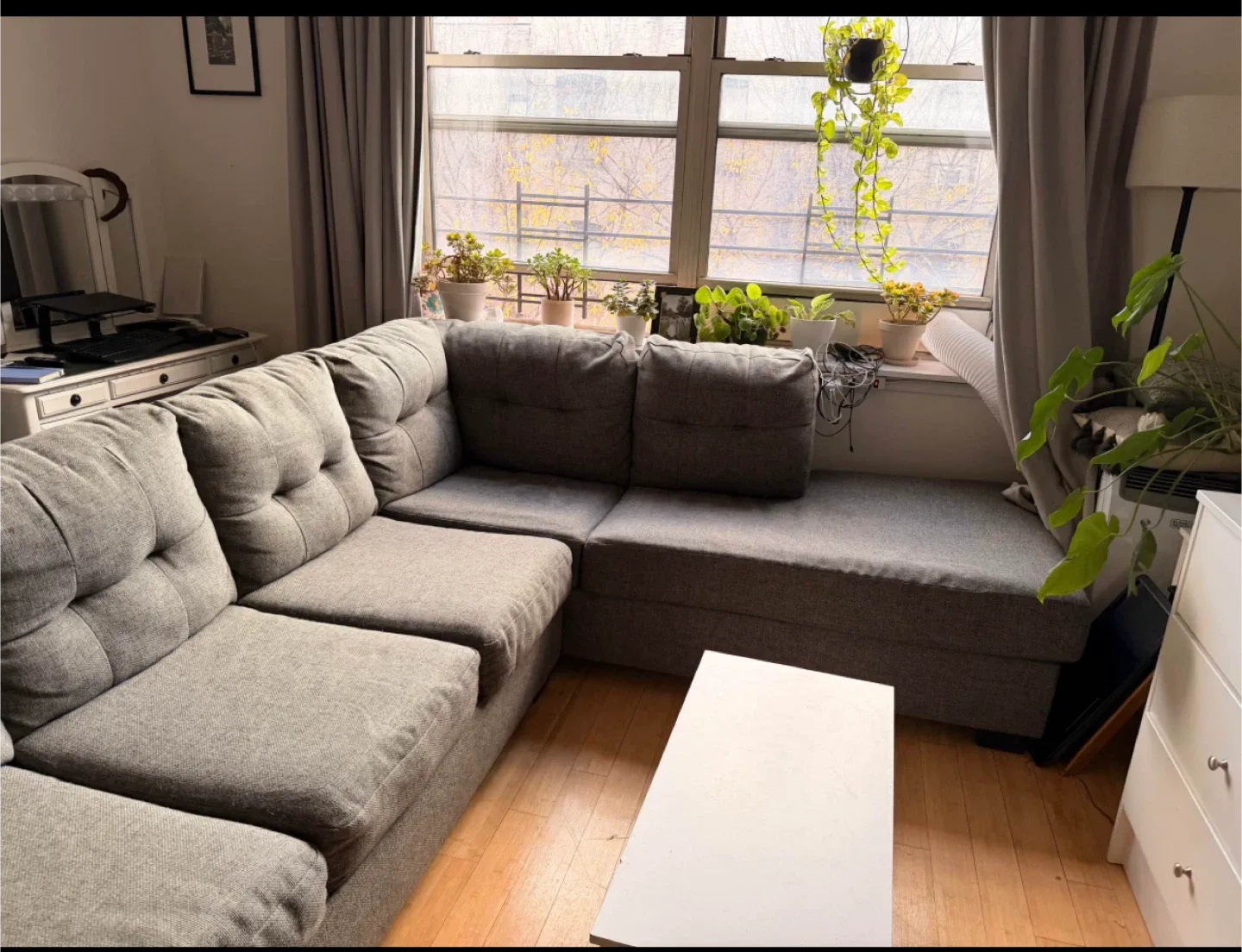 (ASK ME ABOUT DELIVERY) Charcoal Grey Sectional Couch image indicator(7)