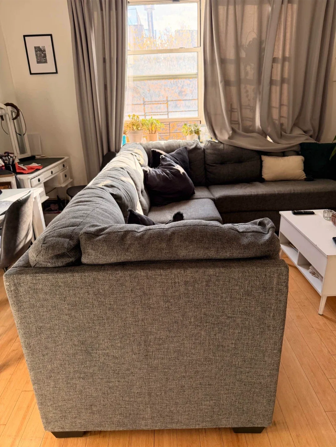 (ASK ME ABOUT DELIVERY) Charcoal Grey Sectional Couch image indicator(9)