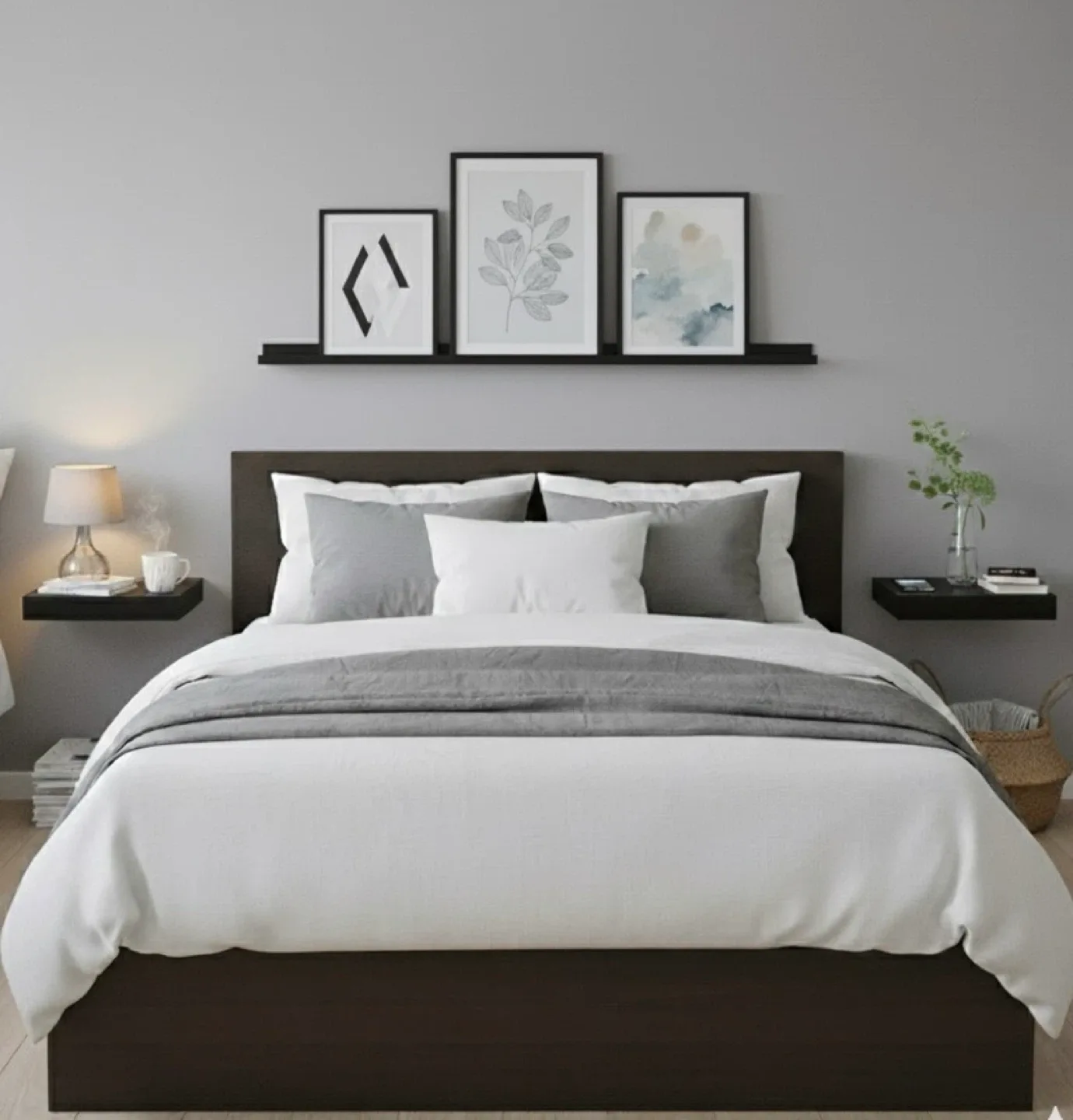 IKEA Queen bed and accessories