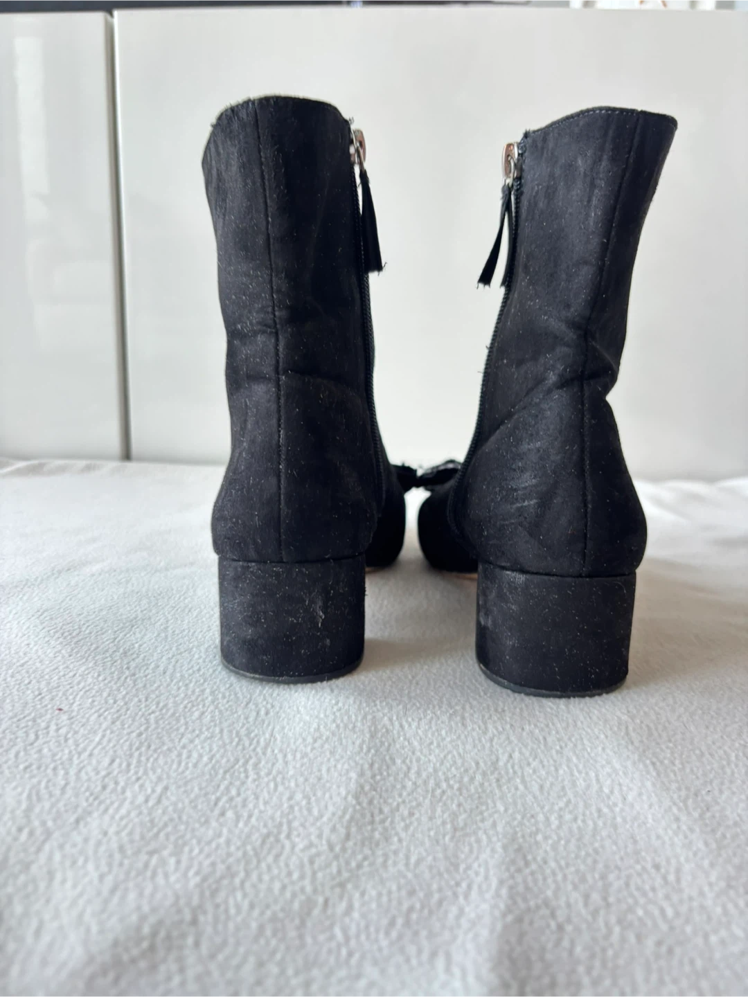 Zara Faux Suede Ankle Boots with Bow Detail - photo 5