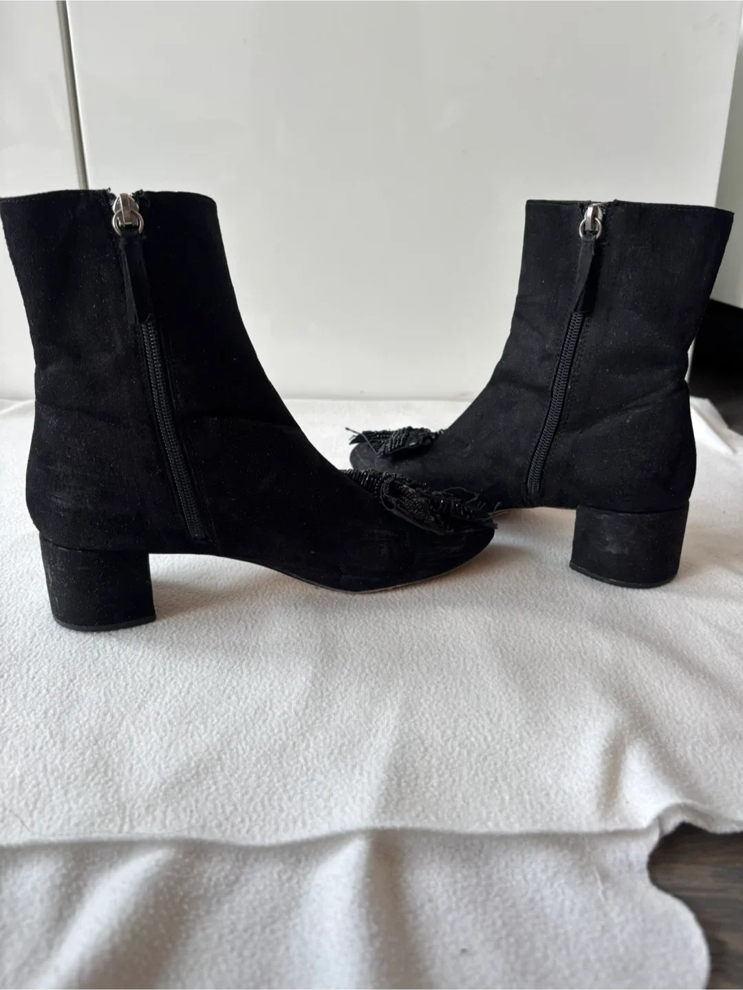Zara Faux Suede Ankle Boots with Bow Detail image indicator(6)