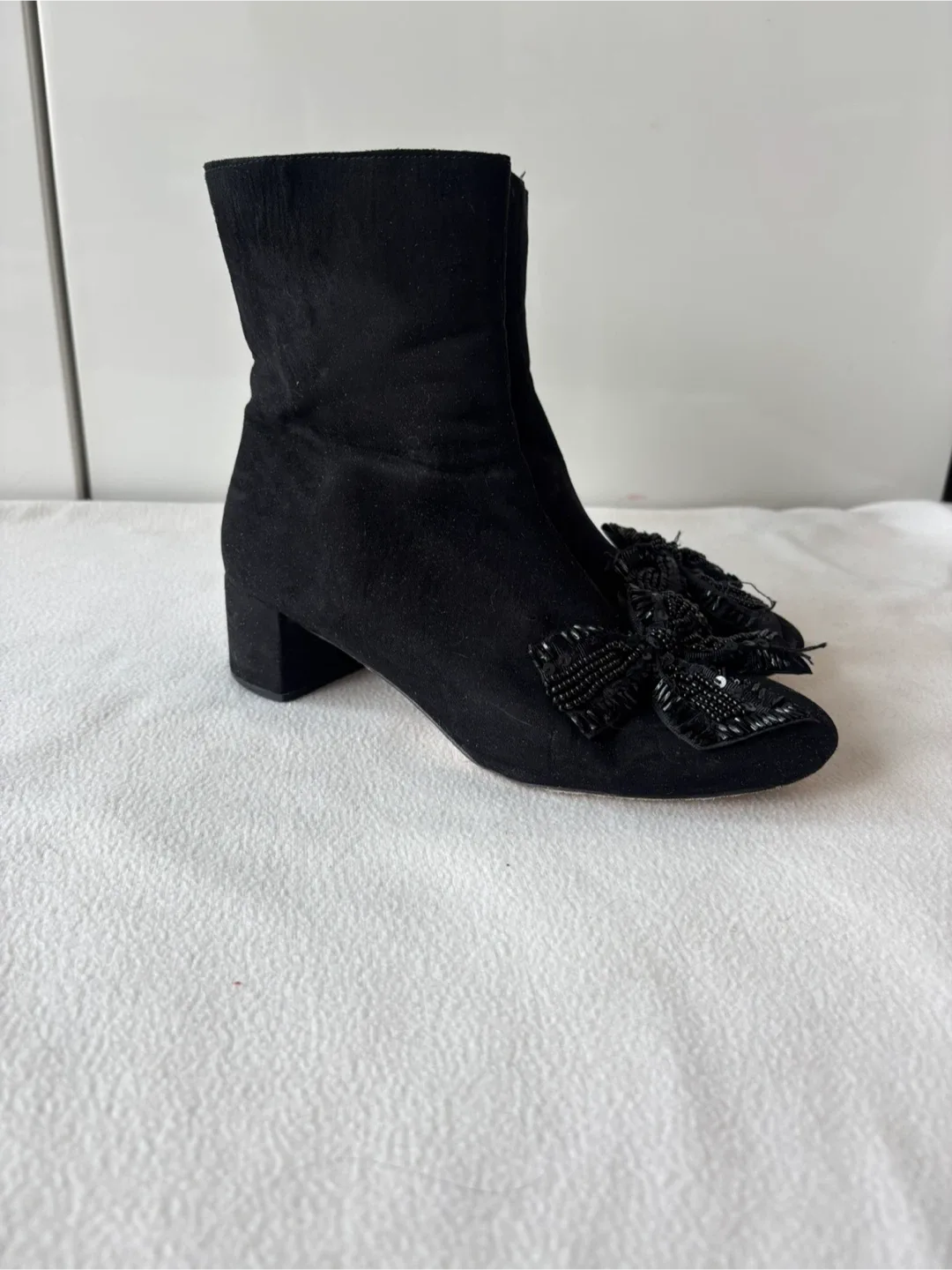 Zara Faux Suede Ankle Boots with Bow Detail image indicator(2)