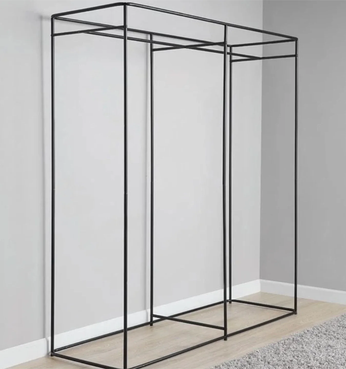 Portable Closet Organizer Wardrobe - Black Frame image indicator(2)