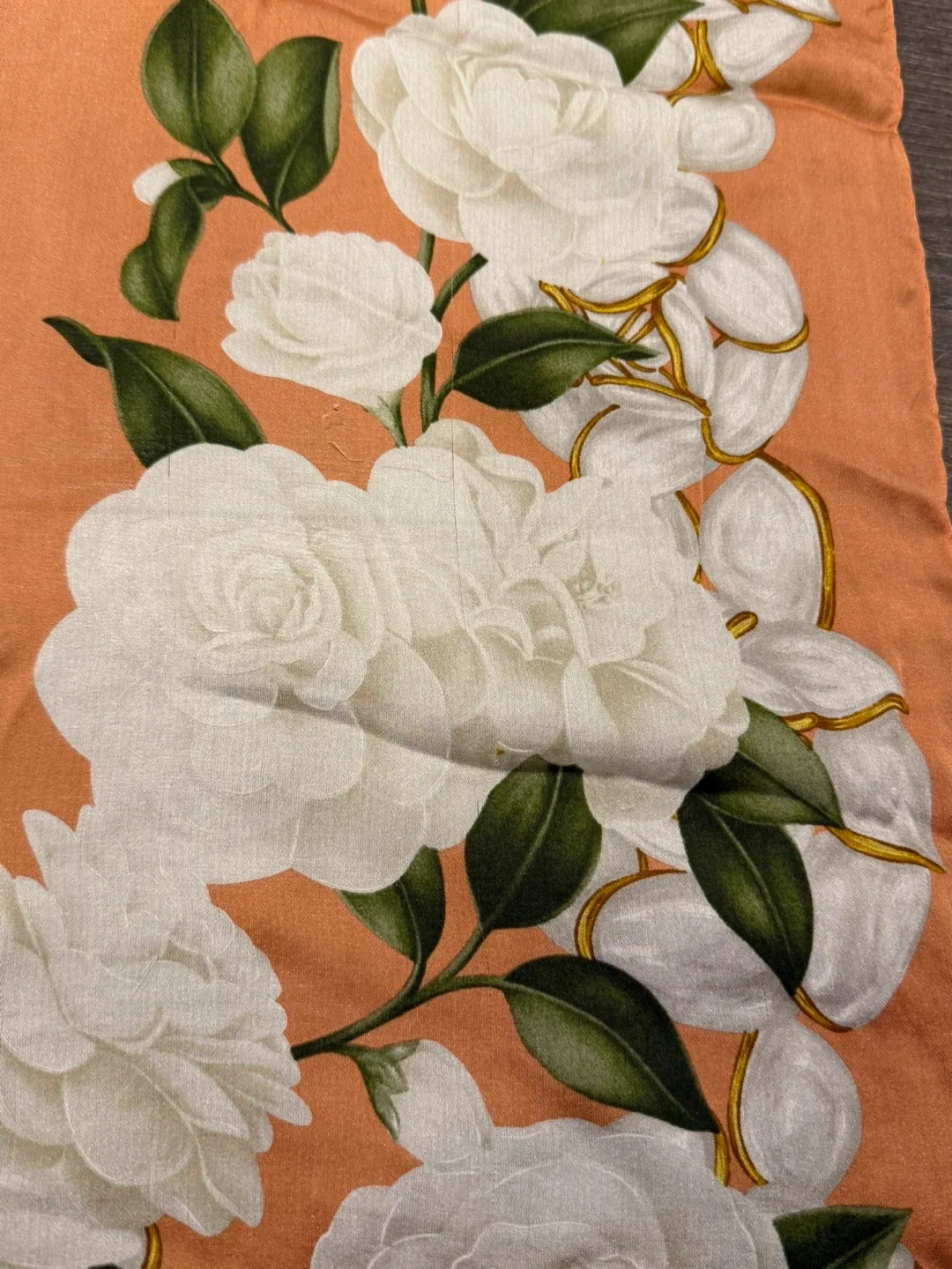 Authentic Chanel Silk Scarf with Floral Design image indicator(4)