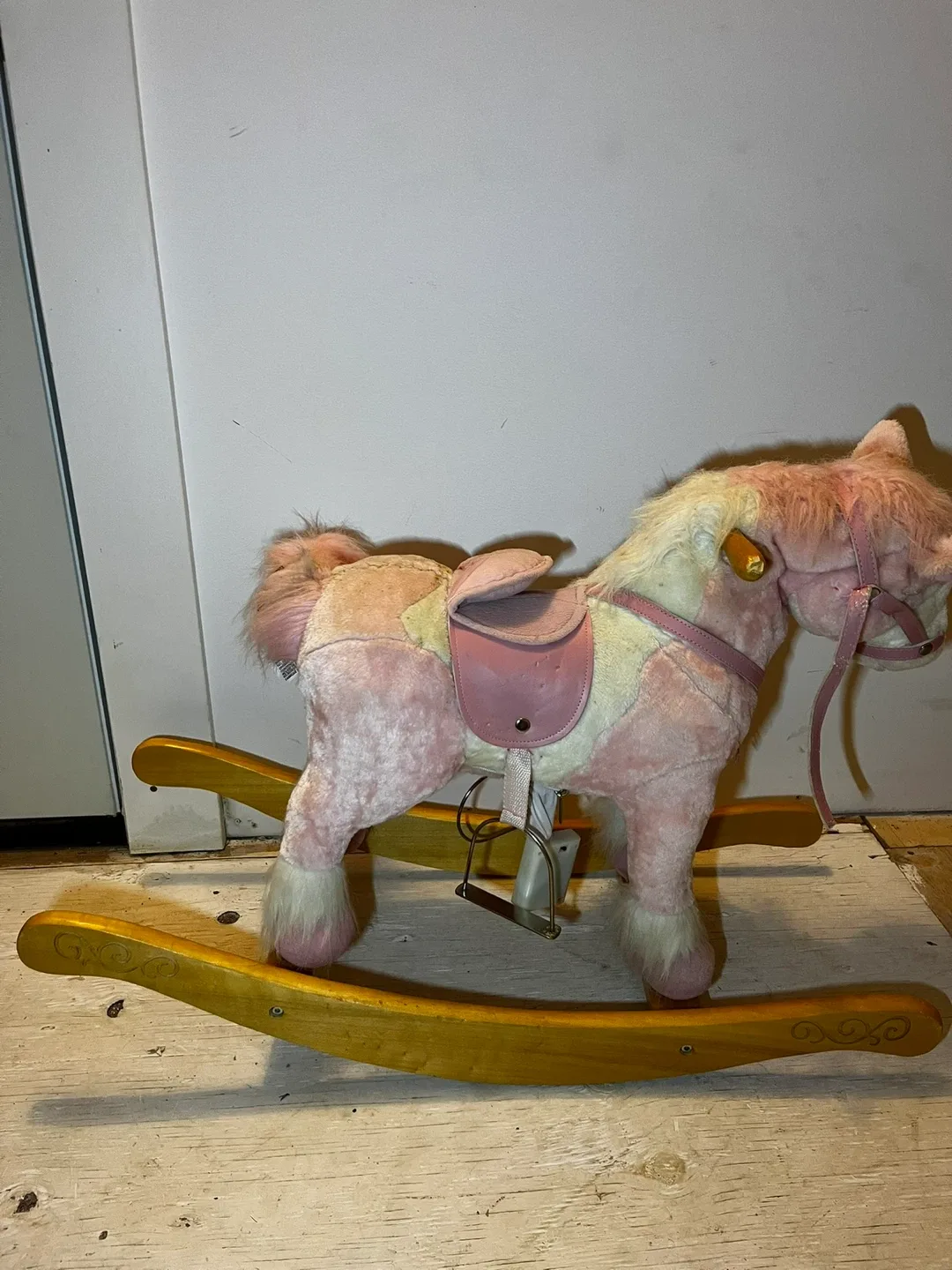 Pink Plush Rocking Horse