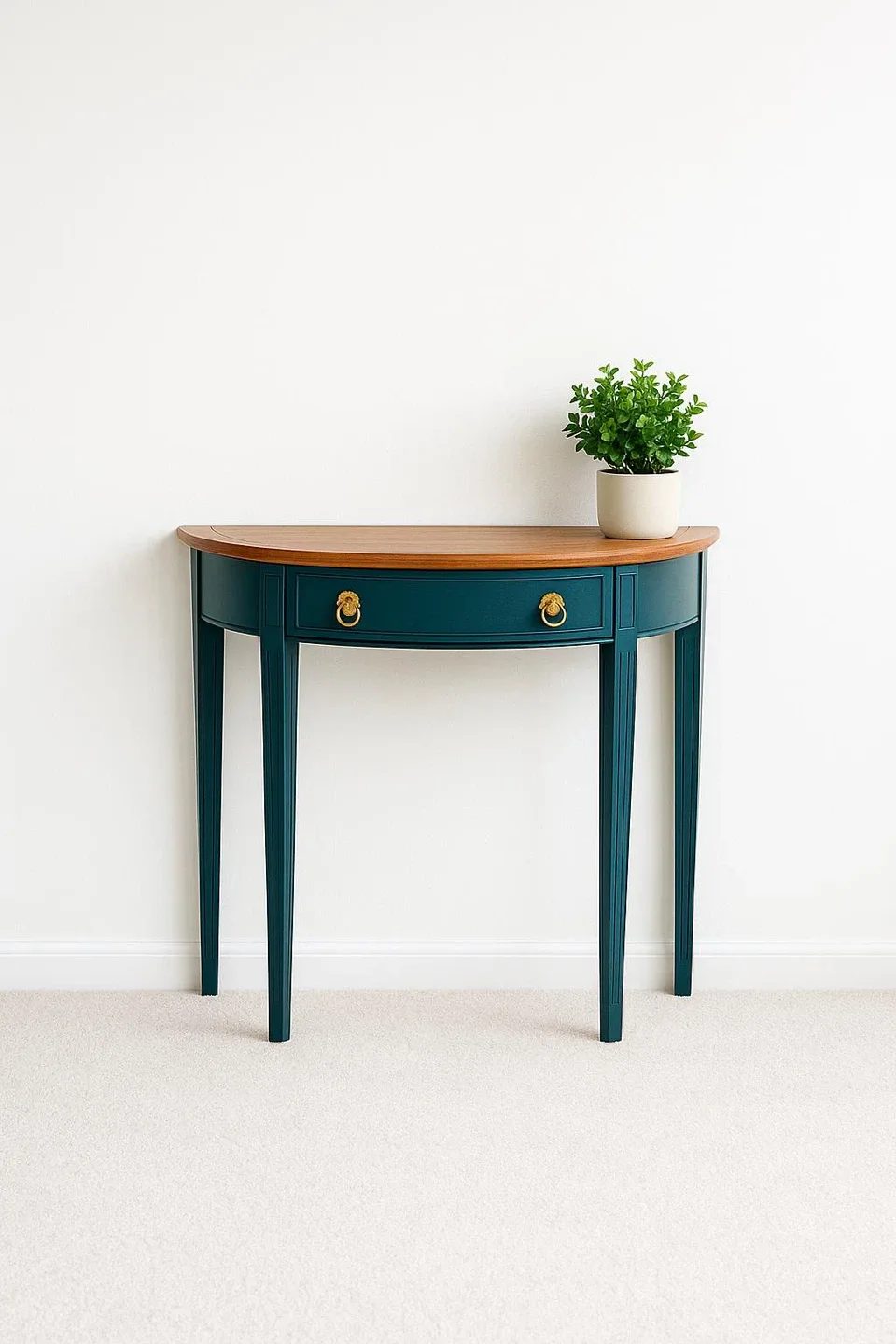 Elegant Vintage Mahogany Half-Moon Console Table – Refinished