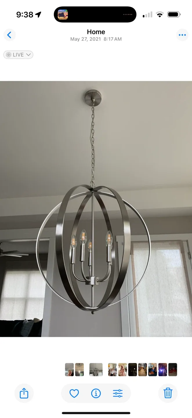 Orb Chandelier - Brushed Nickel Finish