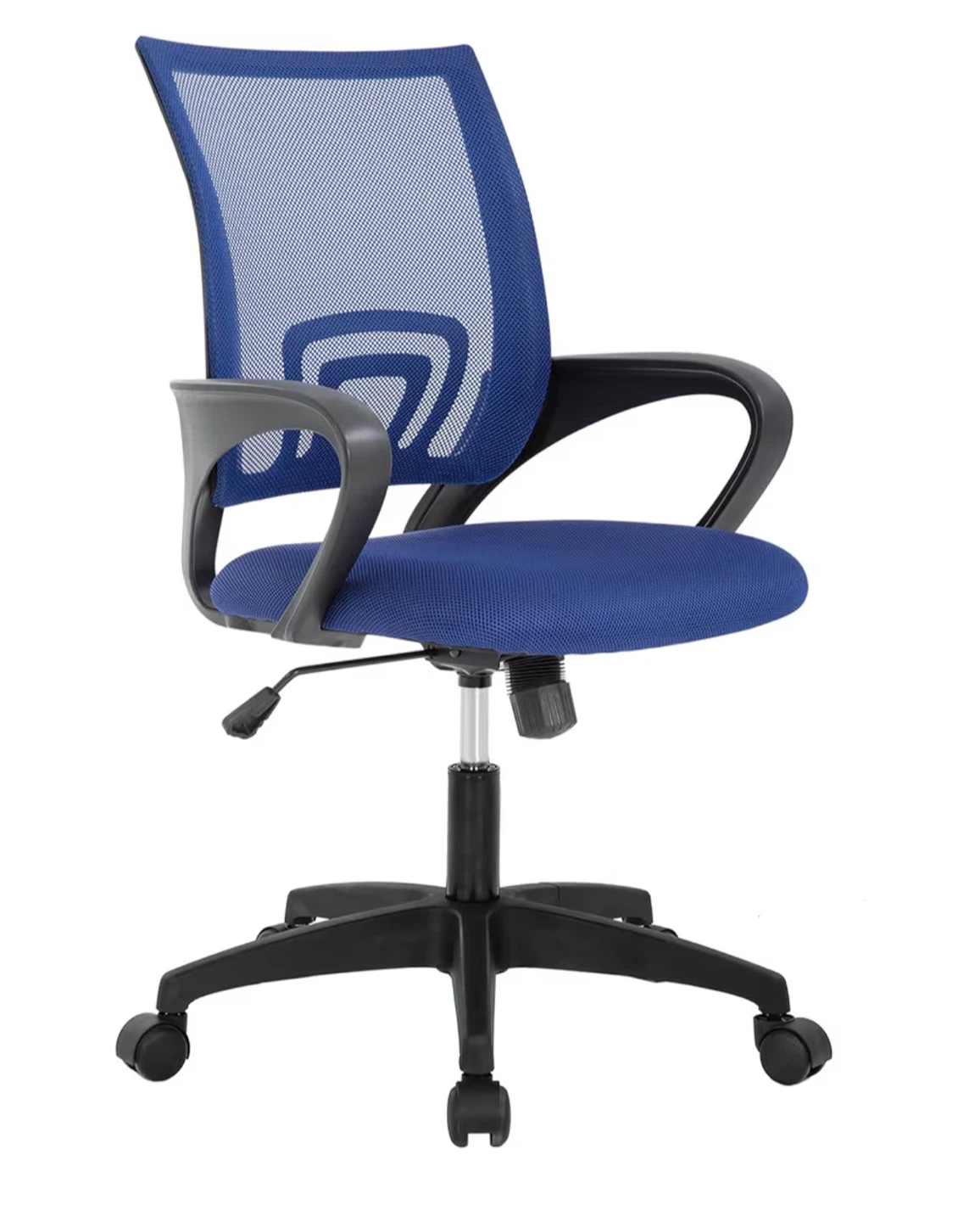 Blue Adjustable Office Chair - Lumbar Ergonomic Design