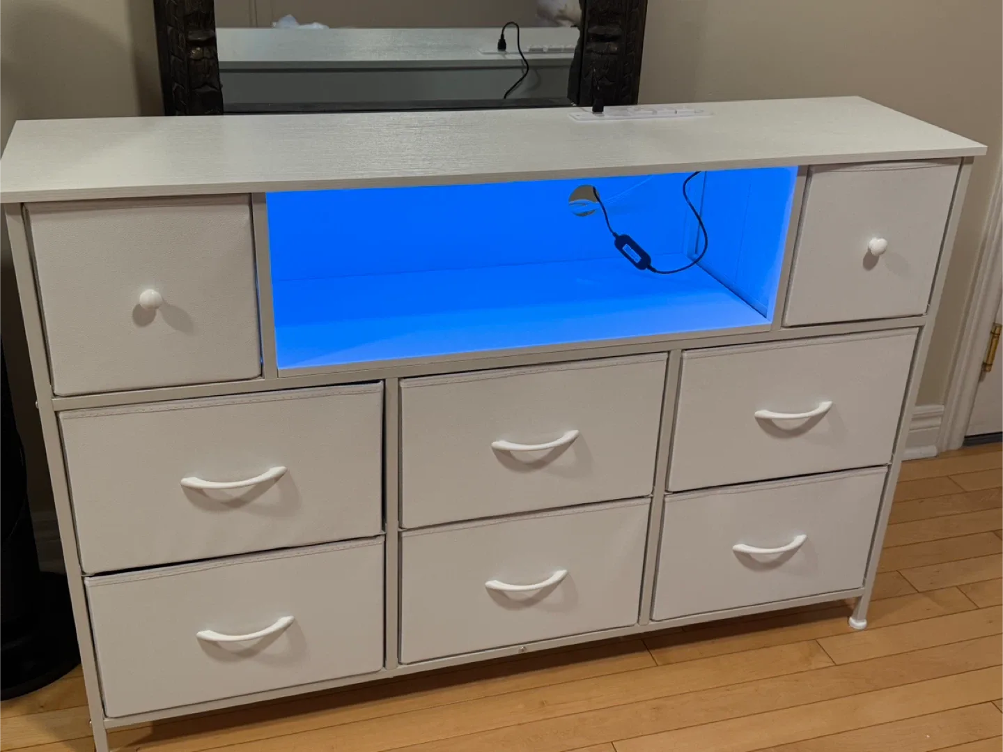White Dresser with LED Light image indicator(2)