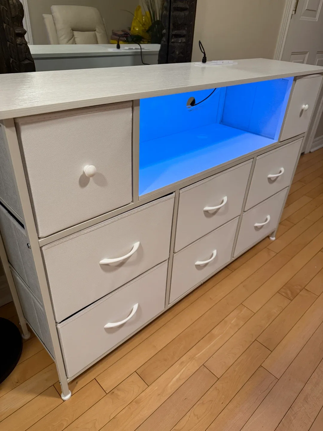 White Dresser with LED Light image indicator(4)