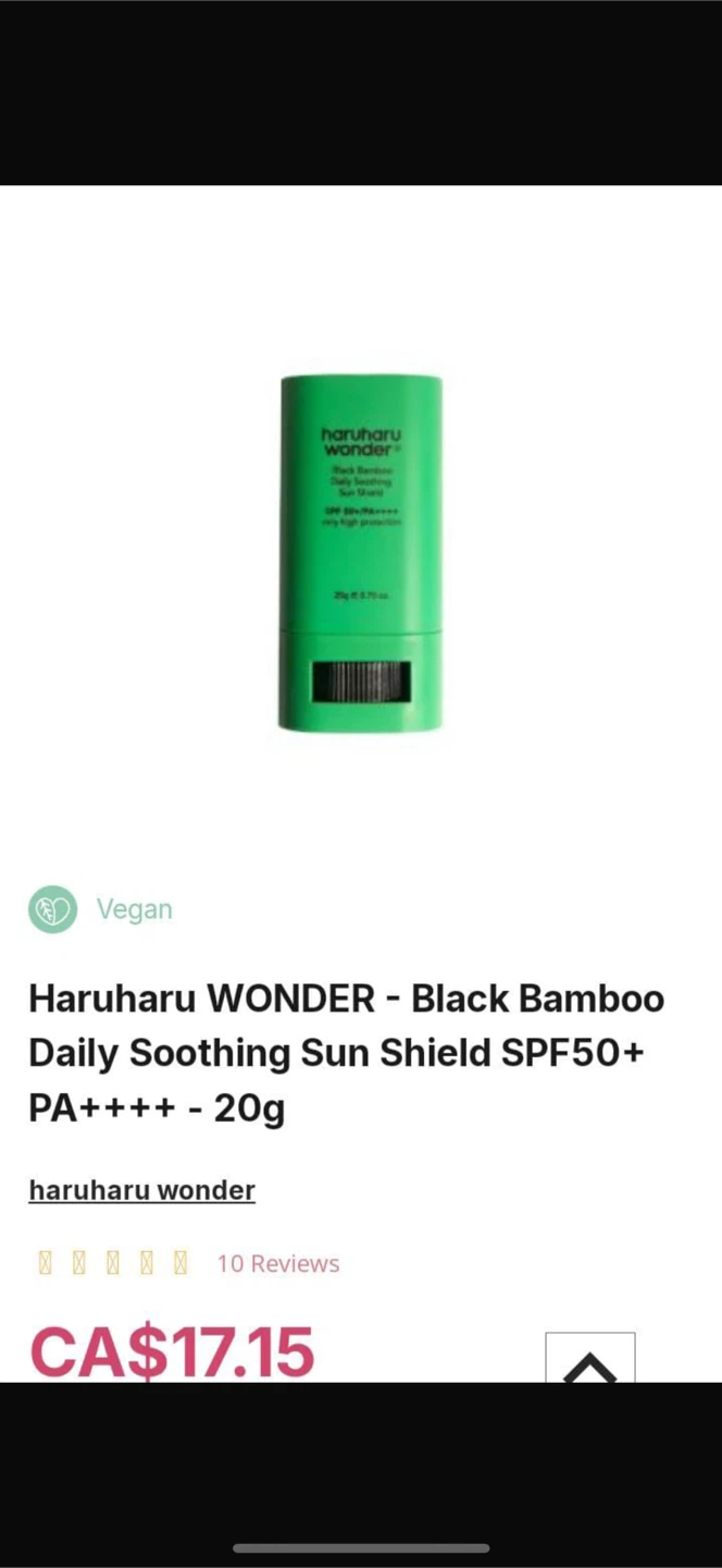 Haruharu Wonder Black Bamboo Sun Shield SPF50 - NEW